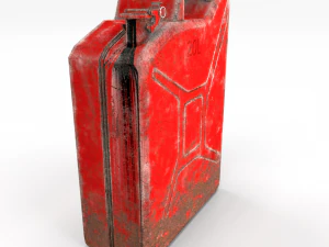 jerry can low poly weathered 2 pbr 3D Model