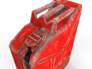jerry can low poly weathered 2 pbr 3D Model