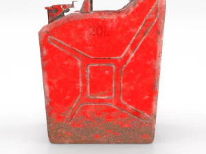 jerry can low poly weathered 2 pbr 3D Model