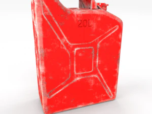 jerry can 2 worn pbr 3D Model