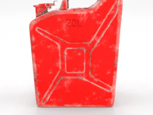 jerry can 2 worn pbr 3D Model