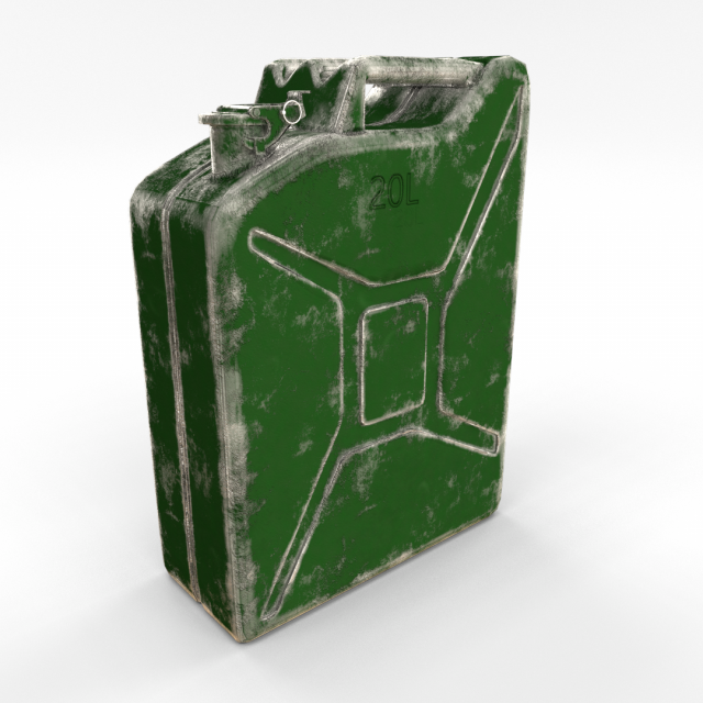 jerry can worn pbr 3D Модель .c4d .max .obj .3ds .fbx .stl .blend 
