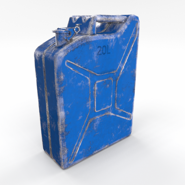 jerry can worn 3 pbr 3D Модель .c4d .max .obj .3ds .fbx .stl .blend 