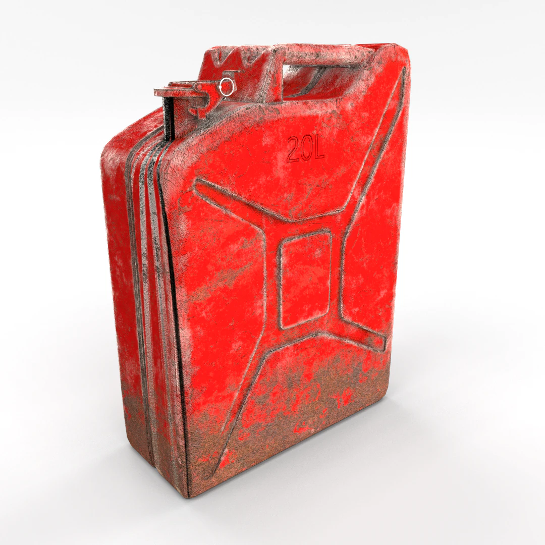 jerry can weathered 2 pbr 3D Model .c4d .max .obj .3ds .fbx .stl .blend 