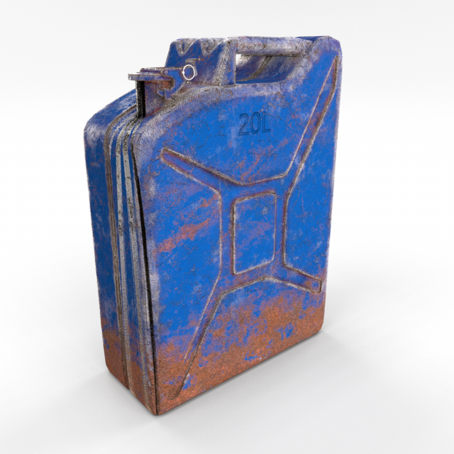 jerry can weathered 3 pbr 3D Model .c4d .max .obj .3ds .fbx .stl .blend 