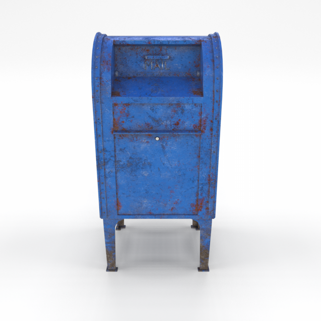 mailbox lowpoly weathered pbr 3D Model .c4d .max .obj .3ds .fbx .stl .blend 