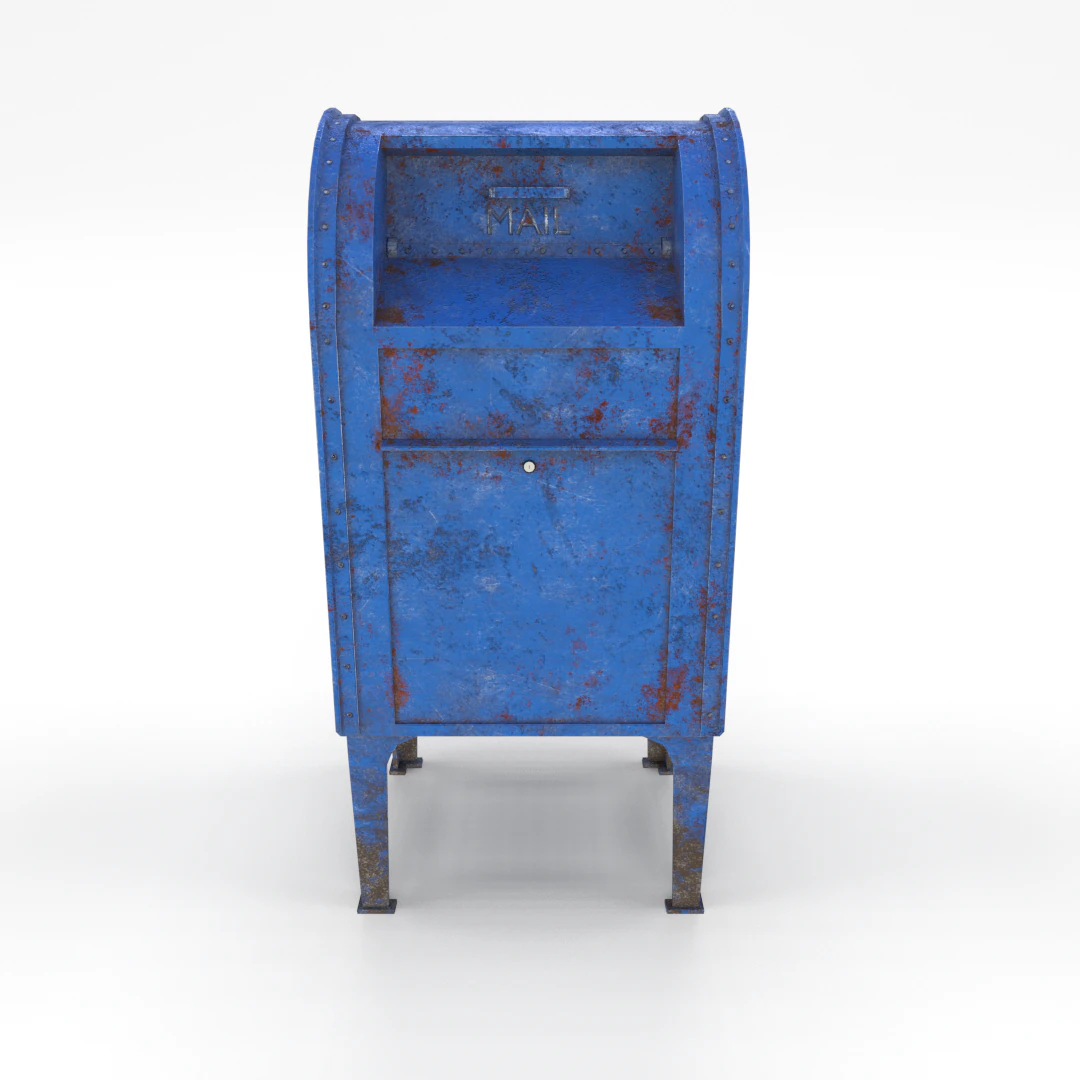 mailbox lowpoly weathered pbr 3D Model .c4d .max .obj .3ds .fbx .stl .blend 
