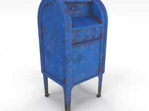 mailbox lowpoly weathered pbr 3D Model