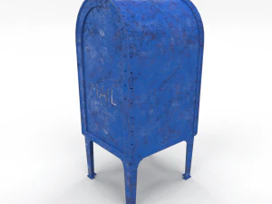 mailbox lowpoly weathered 2 pbr 3D Model