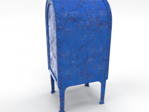 mailbox lowpoly weathered 2 pbr 3D Model