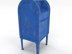 mailbox lowpoly weathered 2 pbr 3D Model