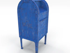 mailbox lowpoly weathered 2 pbr 3D Model