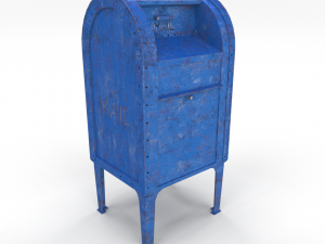 mailbox lowpoly weathered 2 pbr 3D Model