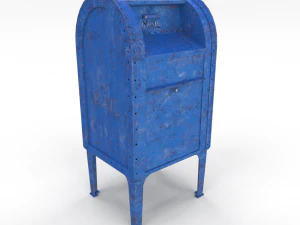 mailbox lowpoly weathered 2 pbr 3D Model