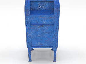 mailbox lowpoly weathered 2 pbr 3D Model