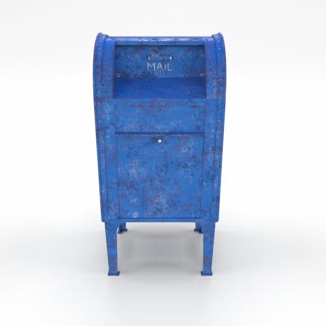 mailbox weathered 2 pbr 3D Model .c4d .max .obj .3ds .fbx .stl .blend 