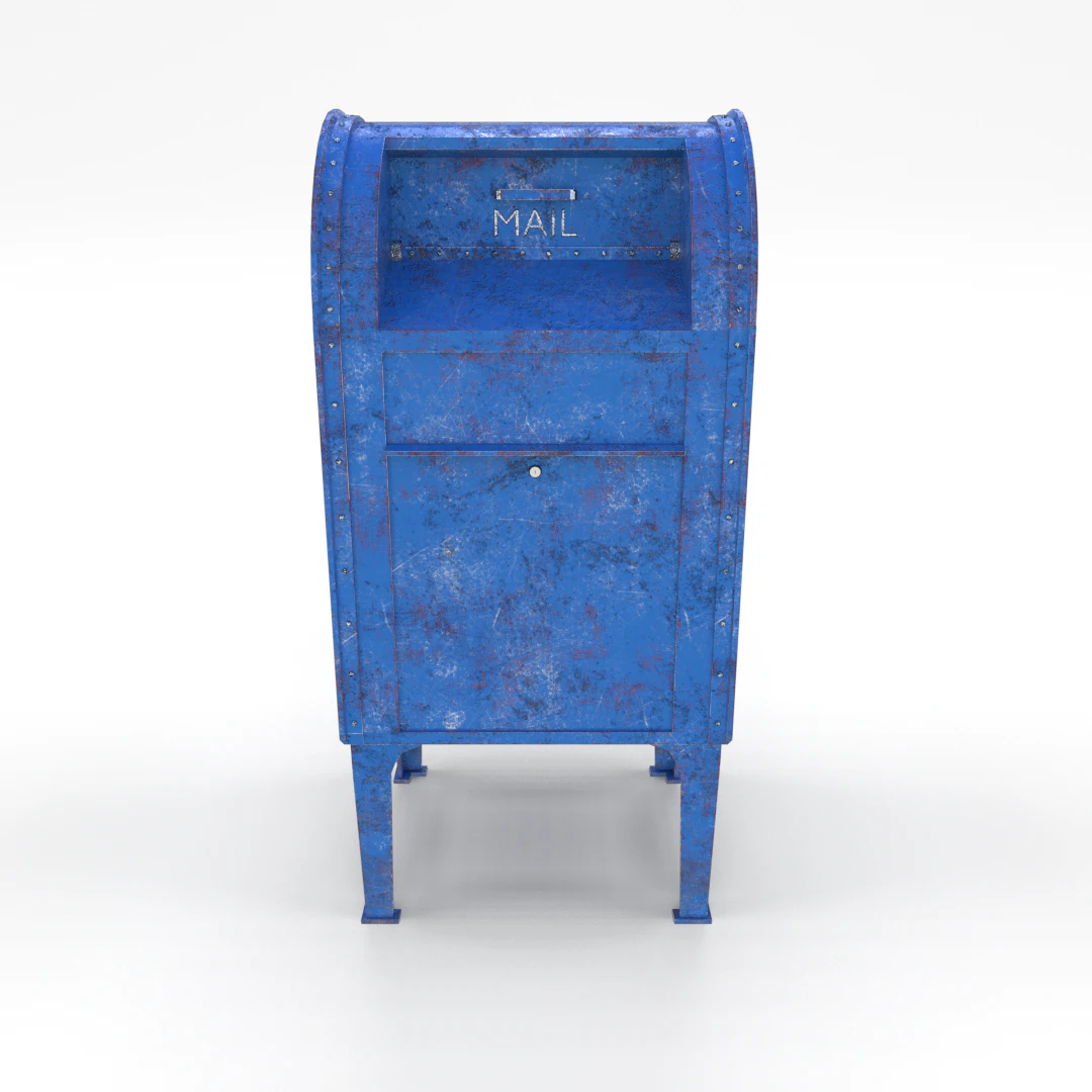 mailbox weathered 2 pbr 3D Model .c4d .max .obj .3ds .fbx .stl .blend