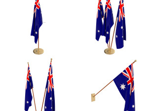 australia flag pack Model 3D
