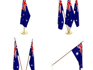 australia flag pack Model 3D