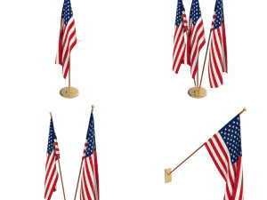 us flag pack 3D Model