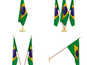 brazil flag pack 3D मॉडल