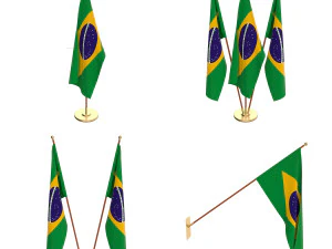 pacote de bandeira do brasil Modelo 3D