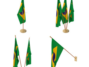 brazil flag pack Modelo 3D
