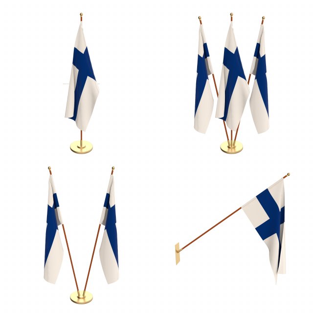 finland flag pack Modello 3D .c4d .max .obj .3ds .fbx .stl .blend