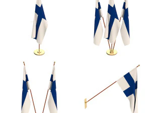 Pacchetto bandiere finlandesi Modello 3D