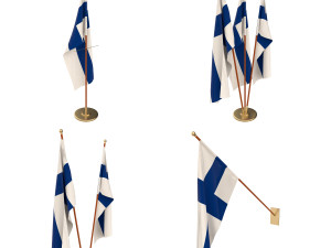 finland flag pack Modello 3D
