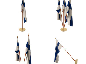 finland flag pack Modello 3D