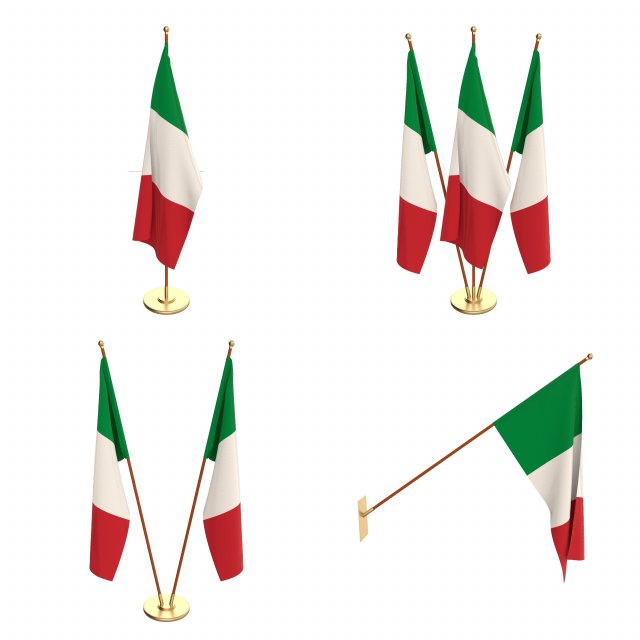 italy flag pack 3D-Modell .c4d .max .obj .3ds .fbx .stl .blend 