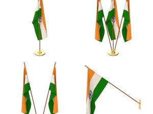 india flag pack 3D Model