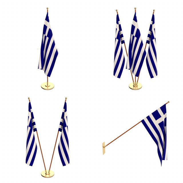 greece flag pack 3D-Modell .c4d .max .obj .3ds .fbx .stl .blend 