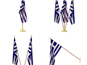 greece flag pack 3D Model