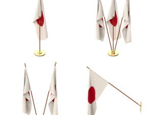 japan flag pack 3D Model