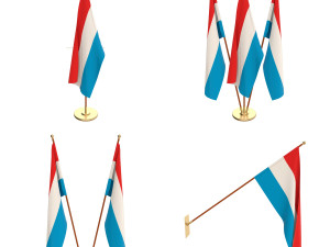 luxemburg flag pack 3D Модель