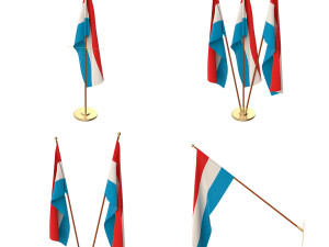 luxemburg flag pack 3D Modell