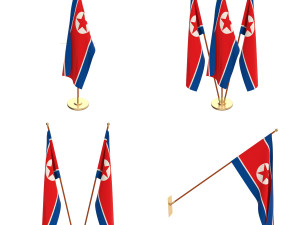 north korea flag pack 3D मॉडल