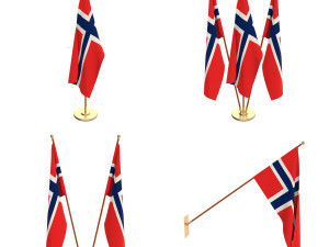 norway flag pack 3D Model