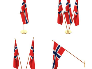 norway flag pack 3D Model