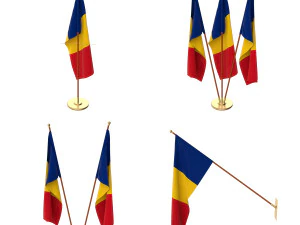 romania flag pack 3D Model