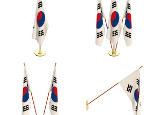 south korea flag pack 3D Model