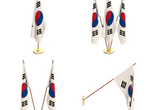 пакет флагов Южной Кореи 3D Модель