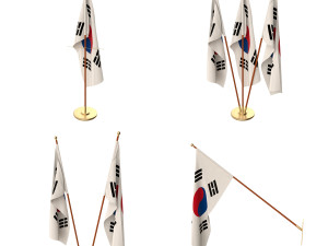 south korea flag pack 3D 模型