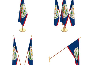 belize flag pack 3D Model