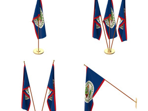 belize flag pack 3D Model
