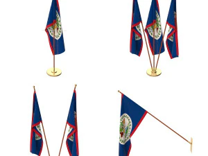 belize flag pack 3D Model