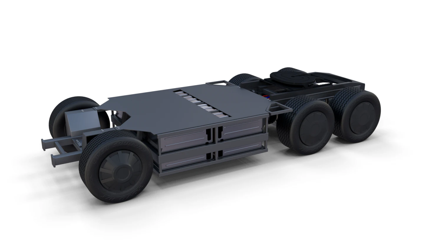 tesla semi truck chassis 3D Model .c4d .max .obj .3ds .fbx .stl .blend 
