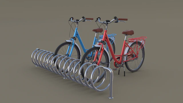 portabici con biciclette Modello 3D .c4d .max .obj .3ds .fbx .stl .blend 